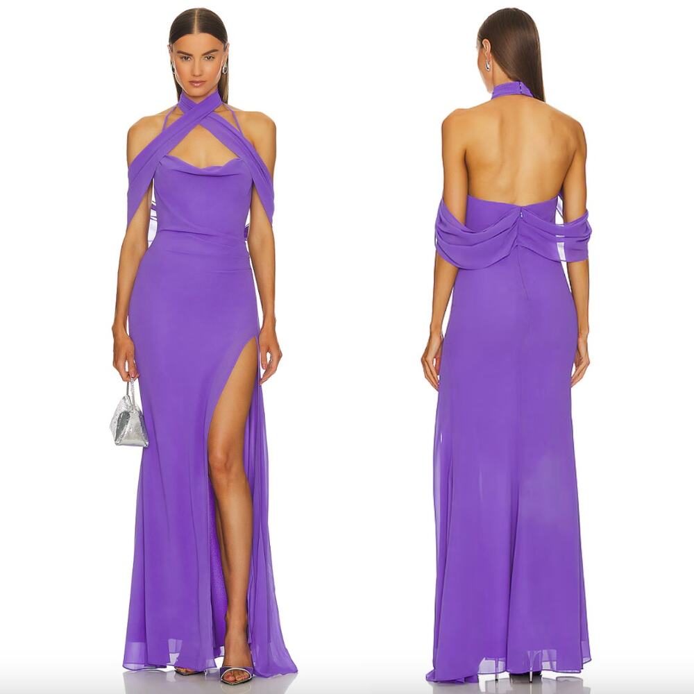 Michael Costello Purple Maxi Dress